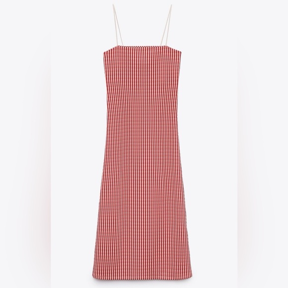 Zara Dresses & Skirts - Zara Jacquard Gingham Midi Dress